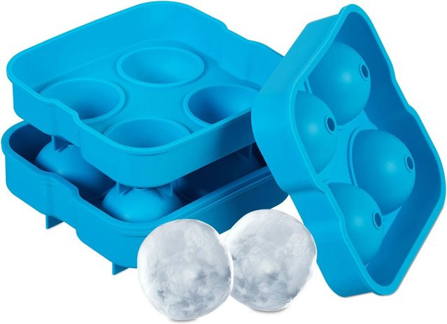Relaxdays Eiswürfelform 2er Set aus Silikon in Blau, flexibel - Bild 1