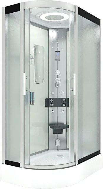 AquaVapore Duschkabine D60-70M2L als Duschtempel mit Sauna, Regendusche, Handbrause, Körperdüsen, LED-Beleuchtung und Dampfgenerator, Farbe: Weiß, B/T/H: 120 x 80 x 194 cm - Bild 1