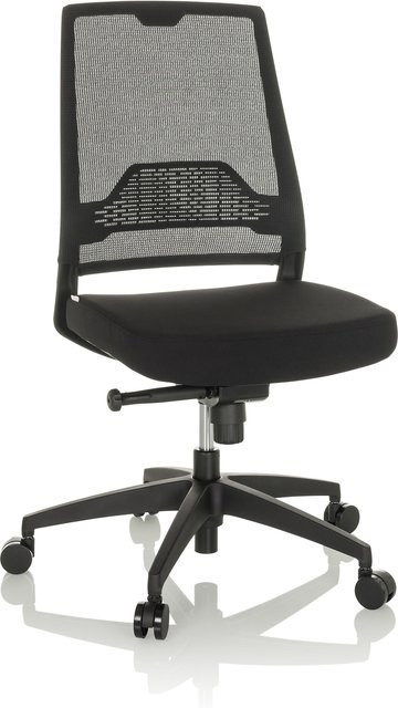 hjh OFFICE Profi Bürostuhl PORTO ECO in Schwarz mit Stoff und Netzstoff ohne Armlehnen - Bild 1