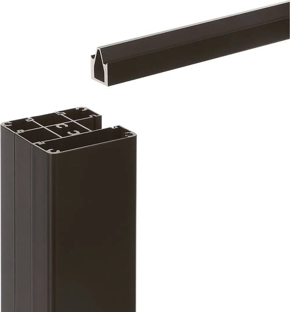 Start- und Endprofil für WPC-Steckzaunsystem aus Aluminium in Anthrazit, B/T/H: 3,2 x 2,4 x 177 cm - Bild 1