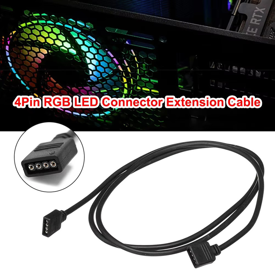 4Pin RGB Verlängerungskabel Schwarz für 2835 und 5050 LED Streifen DC 12V Männlich Weiblich - Bild 3