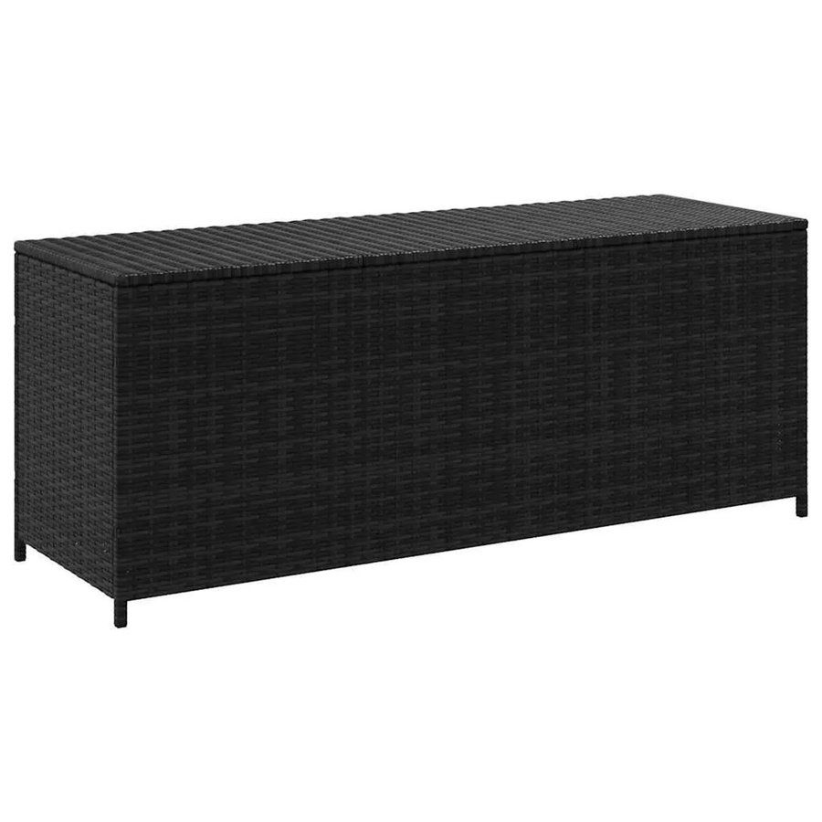 vidaXL Garten-Auflagenbox aus Poly Rattan und Metall in Schwarz, B/T/H: 150 x 50 x 60 cm - Bild 2