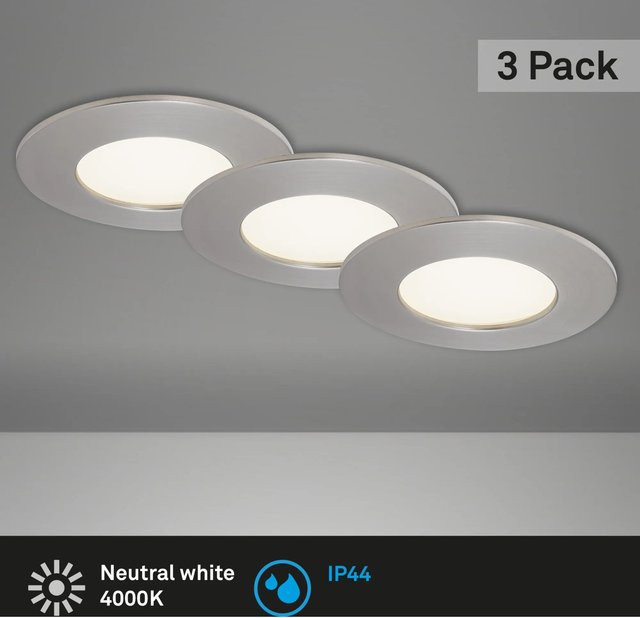 Briloner LED Einbauleuchten Flat 3er-Set in Matt-Nickel mit Neutralweiß Lichtfarbe - Bild 1