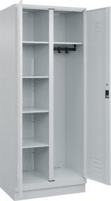 C+P Wäsche- und Kombispinde Classic PLUS mit Sockel, 2 Abteile, RAL 7035 Lichtgrau, H x B x T: 195 x 80 x 50 cm - Bild 1