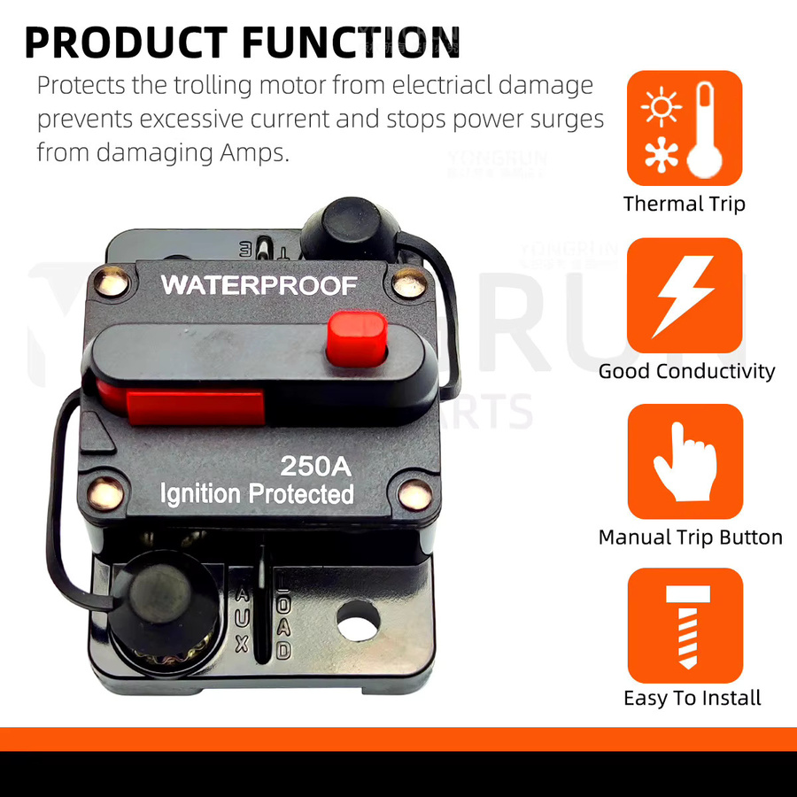 Wasserdichter und hitzebeständiger DC-Leistungsschalter für Audioverstärker in Schwarz, 30A-300A, 12V-48V, geeignet für Fahrzeuge und Schiffe - Bild 2