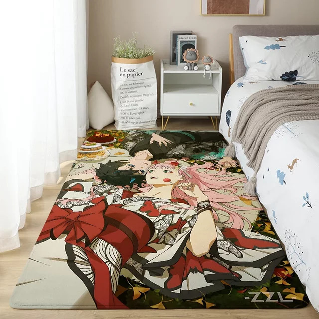Bilibili Darling in the Franxx Zero Two Bodenmatte, moderner Spielteppich für Wohnzimmer und Kinderzimmer, rechteckig, Multicolour - Bild 1