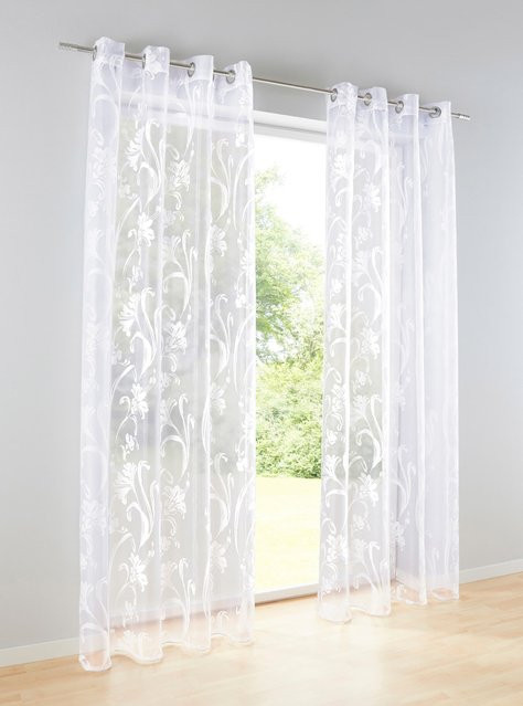 Dekostore von Heine Home in Transparent und Weiß aus Polyester und Viskose mit Ösen - Bild 1