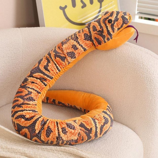 Python Plüsch Schlangenpuppen Handpuppe Stofftier 130cm - Bild 1