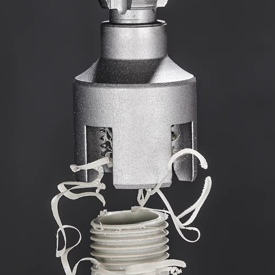 HILIXUN Rohrgewindeschneidwerkzeug Set für Innen- und Außengewinde in Silber, kompatibel mit Elektrobohrern, für PVC-Rohre - Bild 4