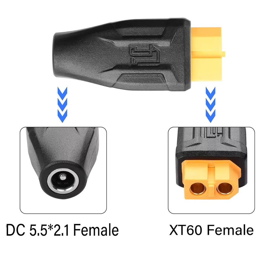 ToolkitRC DC zu XT60 Ladeadapter mit 5,5mm x 2,1mm Barrel Plug und XT60 Buchsenanschluss in Schwarz - Bild 4