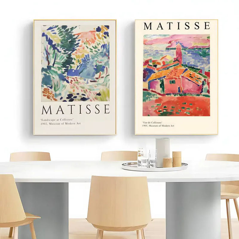 m-Matisse Abstraktes Ölgemälde-Poster in Schwarz und Mehrfarbig, Modernes Wandbild aus Papier, ungerahmt, Hochformat - Bild 3