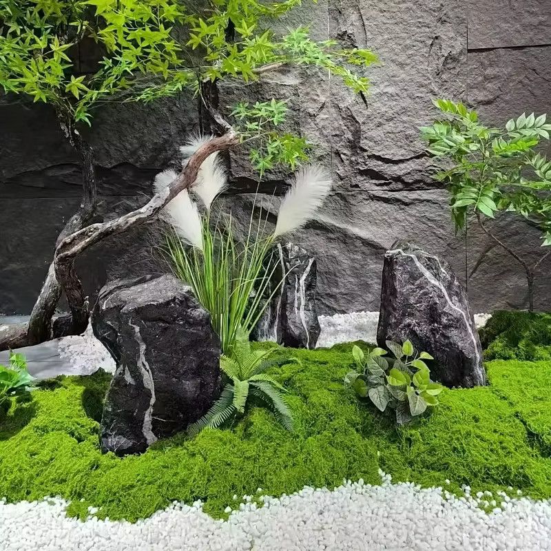 Pavem Künstlicher Moos-Teppich in Dunkelgrün, B/B: 100 x 100 cm - Bild 3