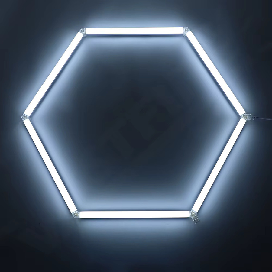 VASTFIRE LED-Garagenleuchte in Weiß – Anpassbares sechseckiges Wabendesign für Werkstatt, Barbershop und Gewerbe - Bild 3