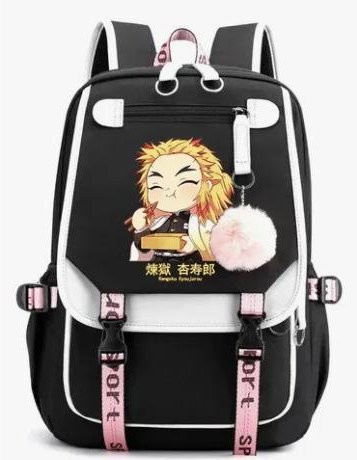 3-teiliges Schulrucksack-Set in Schwarz aus Oxford-Stoff mit großem Fassungsvermögen inklusive Federmäppchen und Schultergurt - Bild 1