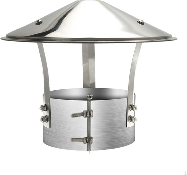 Dewdroop Schornsteinhaube Abdeckung aus Edelstahl in Silber, Durchmesser: 16 cm - Bild 1