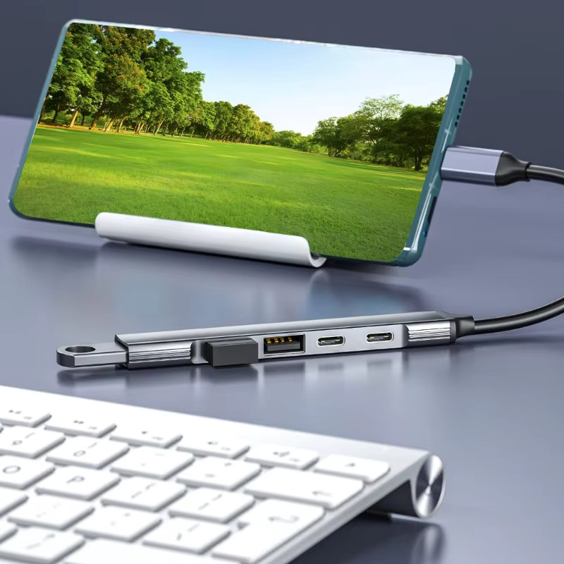 Yesido 5-Port USB-C Hub für Laptops und Mobilgeräte mit 1 PD 60W Ladeport und 2 USB 2.0 Anschlüssen - Bild 3