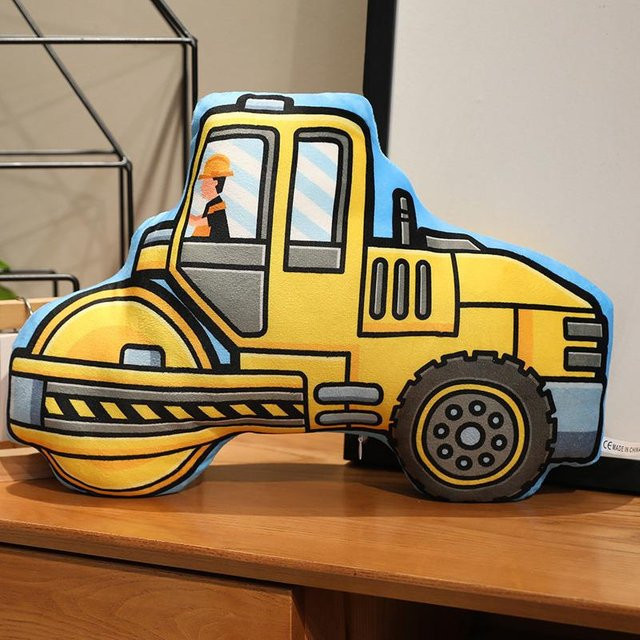 Cartoon-Bagger Lader LKW, Stoffpuppe, Plüsch / Textil, 40cm, ab 14 Jahre - Bild 1