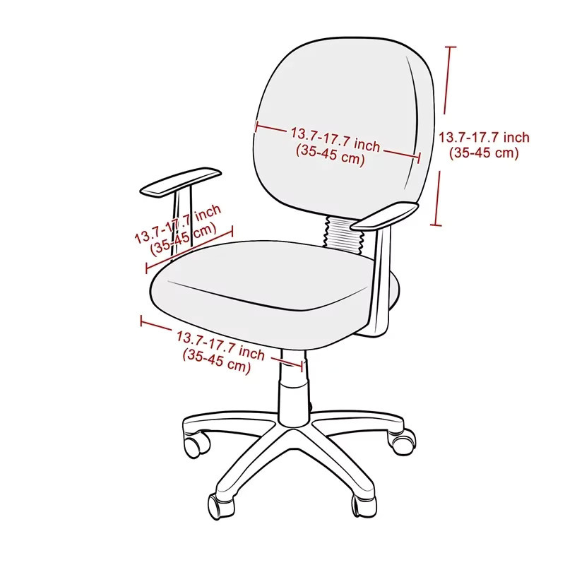 2er-Set WANERQU Büro Sessel Bezug aus Jacquard Stretch Spandex in Grau für Gaming und Computerstühle - Bild 1