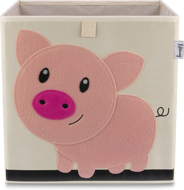 Lifeney Aufbewahrungsbox Schwein, beige, B/T/H: 33 x 33 x 33 cm - Bild 1