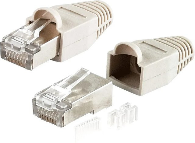 Schwaiger Netzwerkstecker Ethernet LAN in Silber und Grau - Bild 1