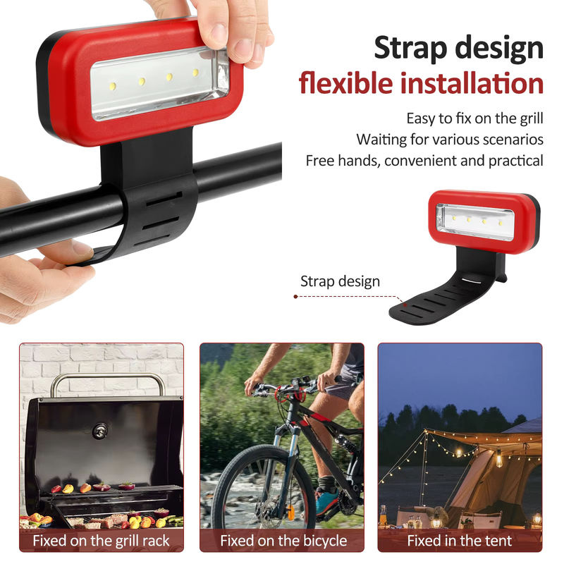 Willstar LED-Grillleuchte mit Magnetfuß und dimmbarer Helligkeit in Rot und Schwarz - Bild 3