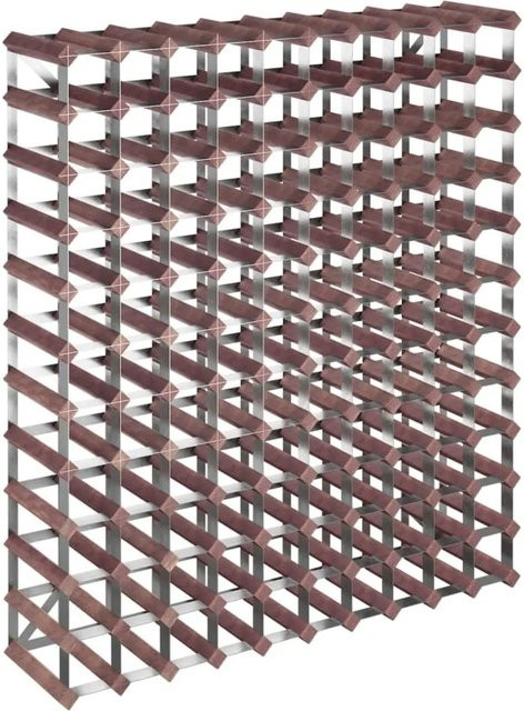 vidaXL Weinregal aus Kiefer Massivholz in Braun für 120 Flaschen, Wandmontage, B/T/H: 120 x 22,5 x 110 cm - Bild 1