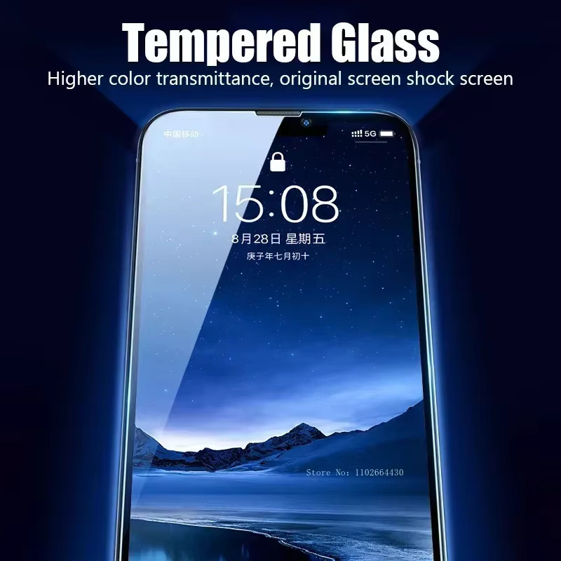 2 Stück Displayschutzfolien aus gehärtetem Glas für Apple iPhone (kompatibel mit iPhone 16 Pro Max, 15, 14, 13, 12, 11, Mini, Plus, SE, XR, X, XS Max, 8, 7, 6S), transparent - Bild 3