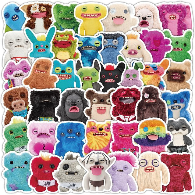 FANLU Fuggler Puppe Cartoon Aufkleber, Tiere, Bunt / Mehrfarbig, 50-teiliges Set - Bild 1