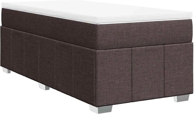 vidaXL Boxspringbett Hybrid mit Matratze Dunkelbraun B/T/H: 100 x 200 cm - Bild 1