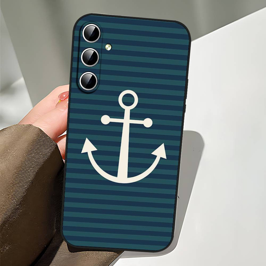 Handyhülle mit Cartoon-Seemanns-Anker Design für Samsung Galaxy S21 S22 S23 S24 S25 S26 S20 A52 Plus Ultra FE 5G in Blau - Bild 2