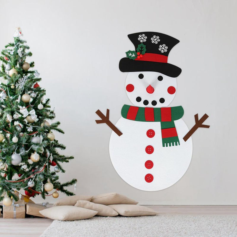 Neoglint DIY Filz Schneemann und Schneeflocken Weihnachtsdekoration für Kinder, mehrfarbig hängend - Bild 4