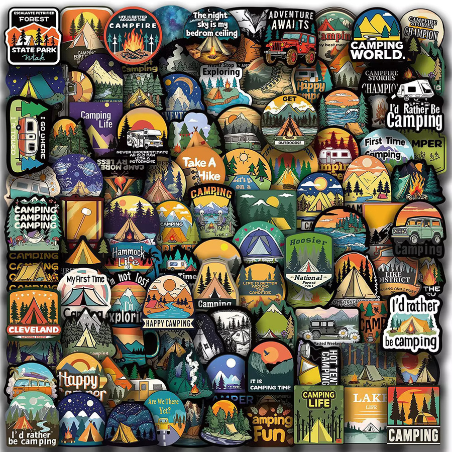 Charile Retro Outdoor Camping Wandern Graffiti Aufkleber, Vintage, 10-teiliges Set - Bild 2