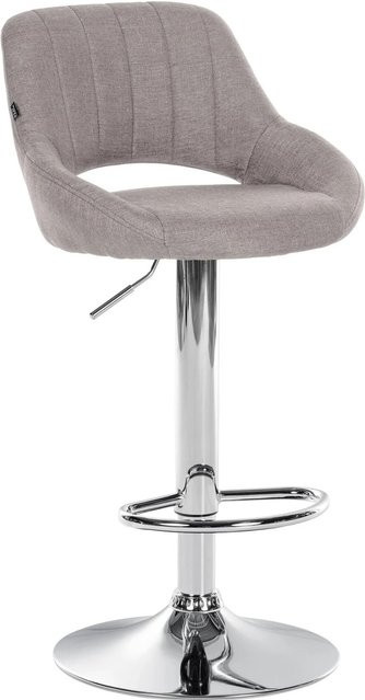 DELUKE Barhocker SEGAD mit Lehne, Stoff Grau, Silber, B/T/H: 46,5 x 48 x 85 cm - Bild 1