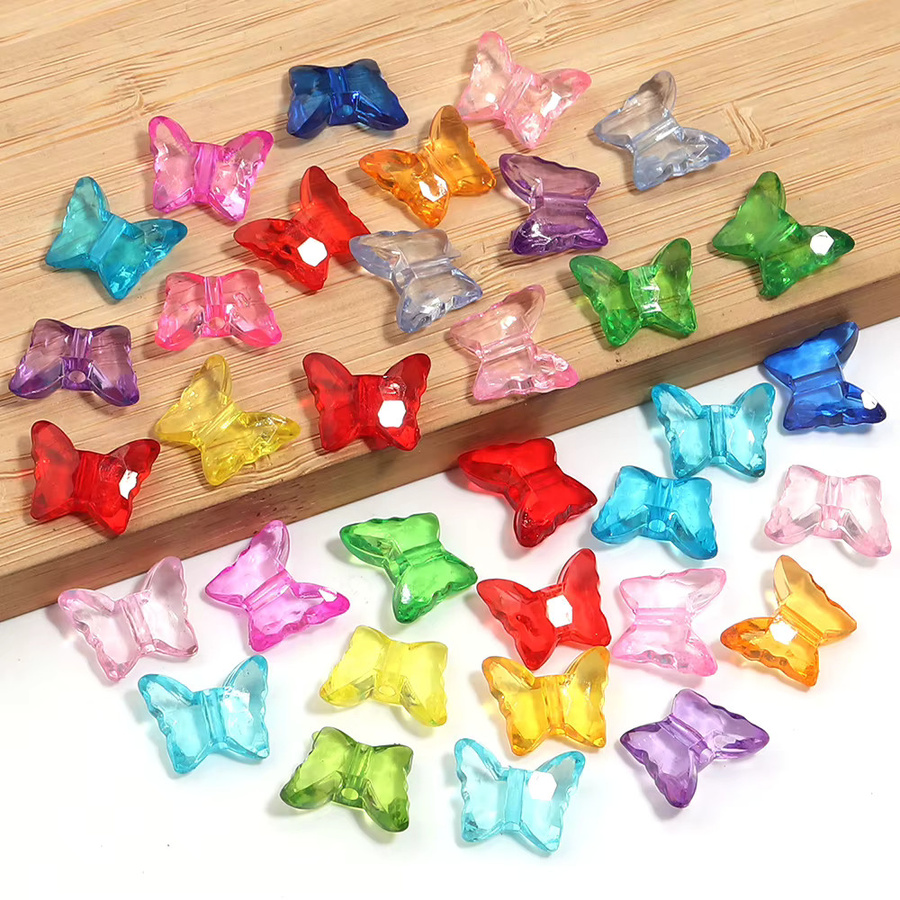 louleur Schmetterlingsperlen Acryl, bunt, 15 x 13 mm, Unisex - Bild 4