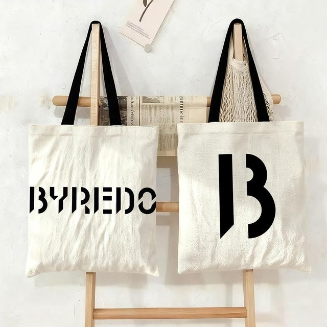B-byredoS BRAND Canvas Aufbewahrungstasche mit Griffen in Schwarz oder Weiß - Bild 1