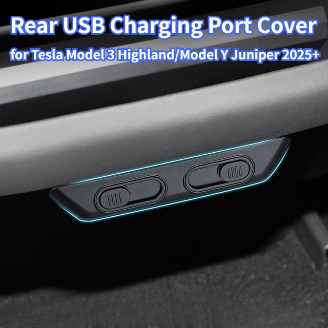 YouGallop Staubschutz für Tesla Model 3 Highland und Model Y Juniper USB-C Ladeanschluss am hinteren Luftauslass in Schwarz oder Beige - Bild 1