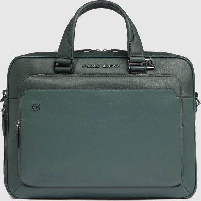 Piquadro Black Square Computer-Tasche mit 15 Zoll Fach in Schwarz und Grün - Bild 1