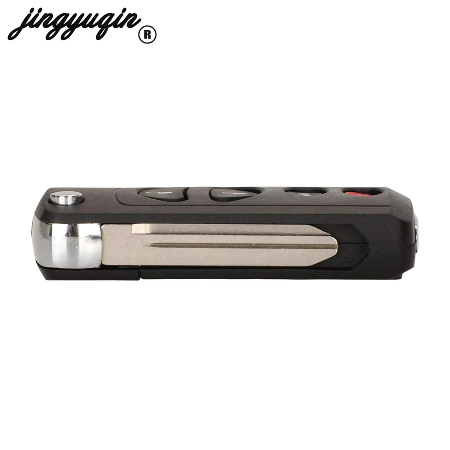 Jingyuqin Modifizierte Fernbedienungs-Schlüsselhülle für Chrysler Dodge Stratus Ram Durango Dakota Jeep Grand Cherokee FOB 2/3/4 Tasten, Schwarz - Bild 1