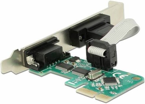 Delock PCIe-Karte mit 2 x Seriellen RS-232 Schnittstellen, grün (89918) - Bild 1