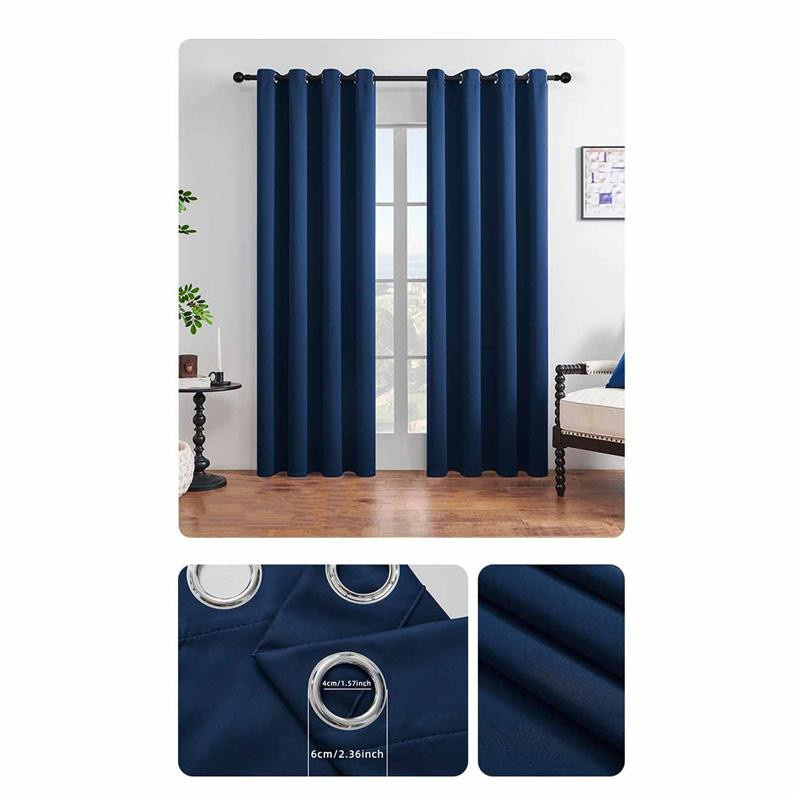 Verdunkelungsvorhänge mit Sonnenschutz und Wärmeisolierung für Schlafzimmer und Wohnzimmer, Breite: 132 cm, Höhe: 137 cm - Bild 3