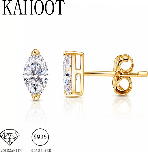 KAHOOT Partnerohrringe 925 Silber, Marquise Moissanit, Herren und Damen - Bild 1