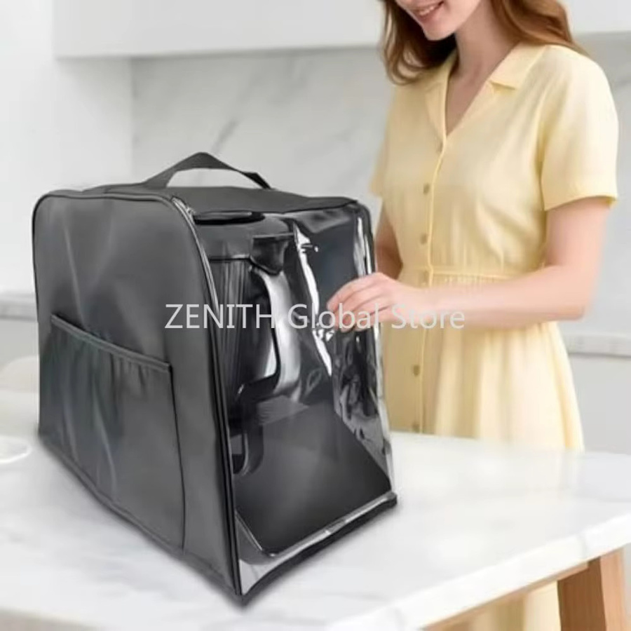 Transparente faltbare Staubschutzhülle für Vorwerk Thermomix TM7, schmutzabweisende Schutzhülle für deine Küchenmaschine, B/T: 33,5 x 23,5 cm - Bild 2