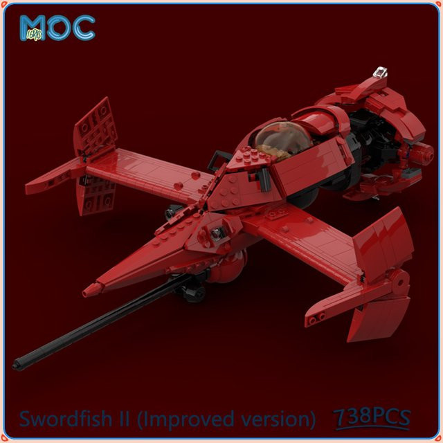 MOCBUILDING Swordfish II Weltraum, Montage-Bausteine, Rot, 738 Teile - Bild 1