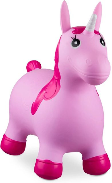 Relaxdays Hüpftier Einhorn Kunststoff Pink - Bild 1