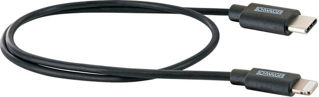 Schwaiger Apple Lightning Sync und Ladekabel mit USB-C in Schwarz, 0,5 m - Bild 1