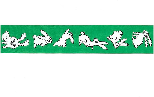 Rico Design Taftband mit Hasen-Motiv in Grün - Bild 1