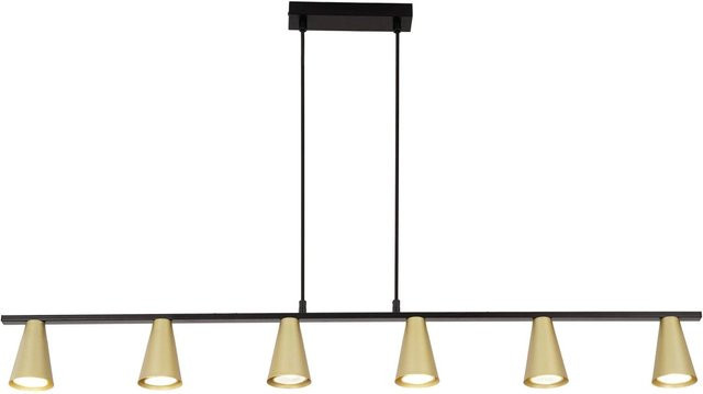 NETTLIFE Pendelleuchte 6-flammig in Schwarz und Gold aus Metall für Esszimmer und Wohnzimmer mit GU10 Fassung und höhenverstellbarer Aufhängung - Bild 1