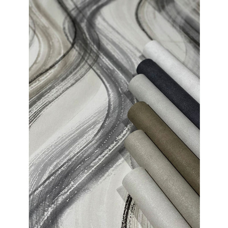 Marburg Vliestapete Shades mit Wellen-Design in Greige-Beige, abstrakt und modern - Bild 4