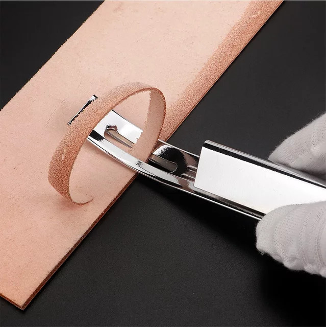 3-teiliges Lederhandwerk-Schrägwerkzeug-Set aus Metall und Leder mit Ersatz-Skiver-Klingen in Schwarz/Silber - Bild 1