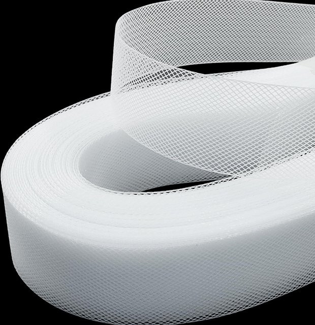 Steifes Rosshaargeflecht in Weiß als Formbesatz zum Nähen von Hochzeits- und Tanzkleidern, 50 Yards pro Rolle - Bild 1